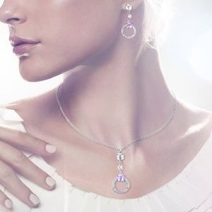 Swarovski Geometric Necklace & Earrings